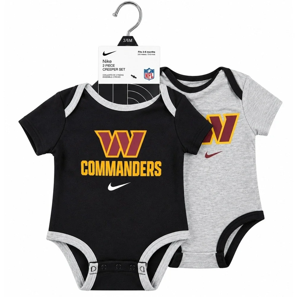 Nike Creeper Set Baby 6/9M Black Grey NWT Washington Commanders NFL Bodysuit